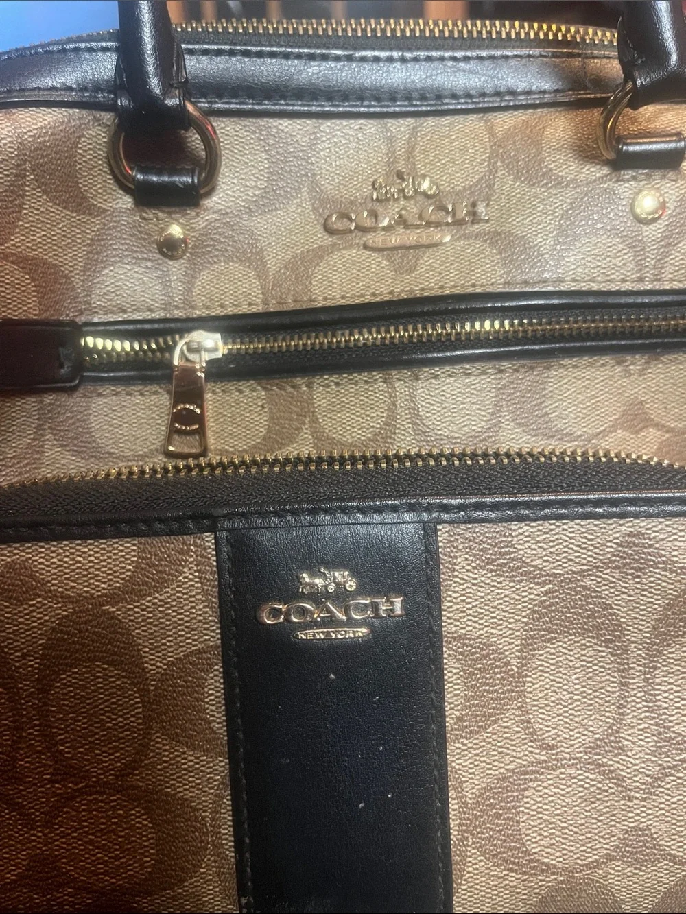 Coach Rowan Satchel and Matching Wallet in Signature Canvas and Black